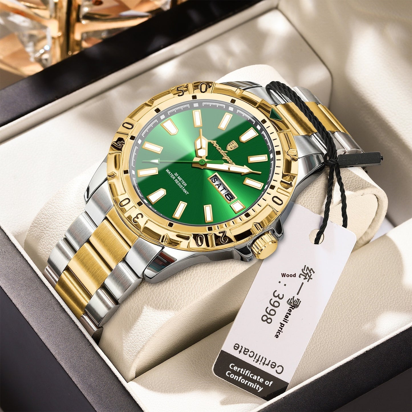 Swiss Brand Waterproof Fashion New Men's Super Strong Luminous Watch